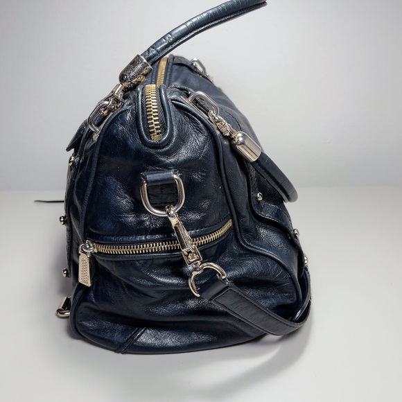 Rebecca Minkoff Studded Cupid Satchel Black Color With Gold tone Hardware - Picture 7 of 16